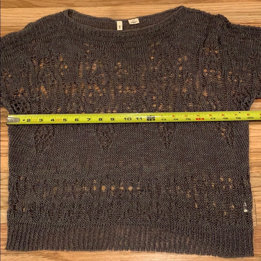 pretty Moth dark gray open knit sweater, XS/TP - Picture 4 of 8
